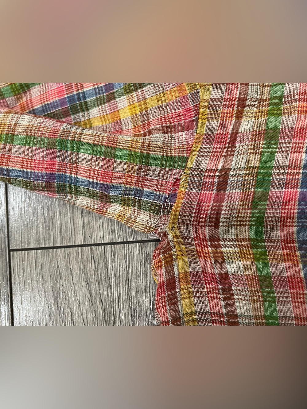 The Great Button-Up Plaid Shirt Women's Blouse Colorful 100% Cotton Size 2 - Picture 10 of 10